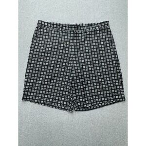 Dunning Shorts Mens 38 Black White Plaid Stretch Golf Casual Performance‎ Preppy